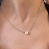 Emerald Shape Illusion Set Diamond Necklace