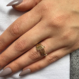 Script Custom Triple Name Ring