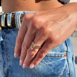 Beaded Wishbone Ring
