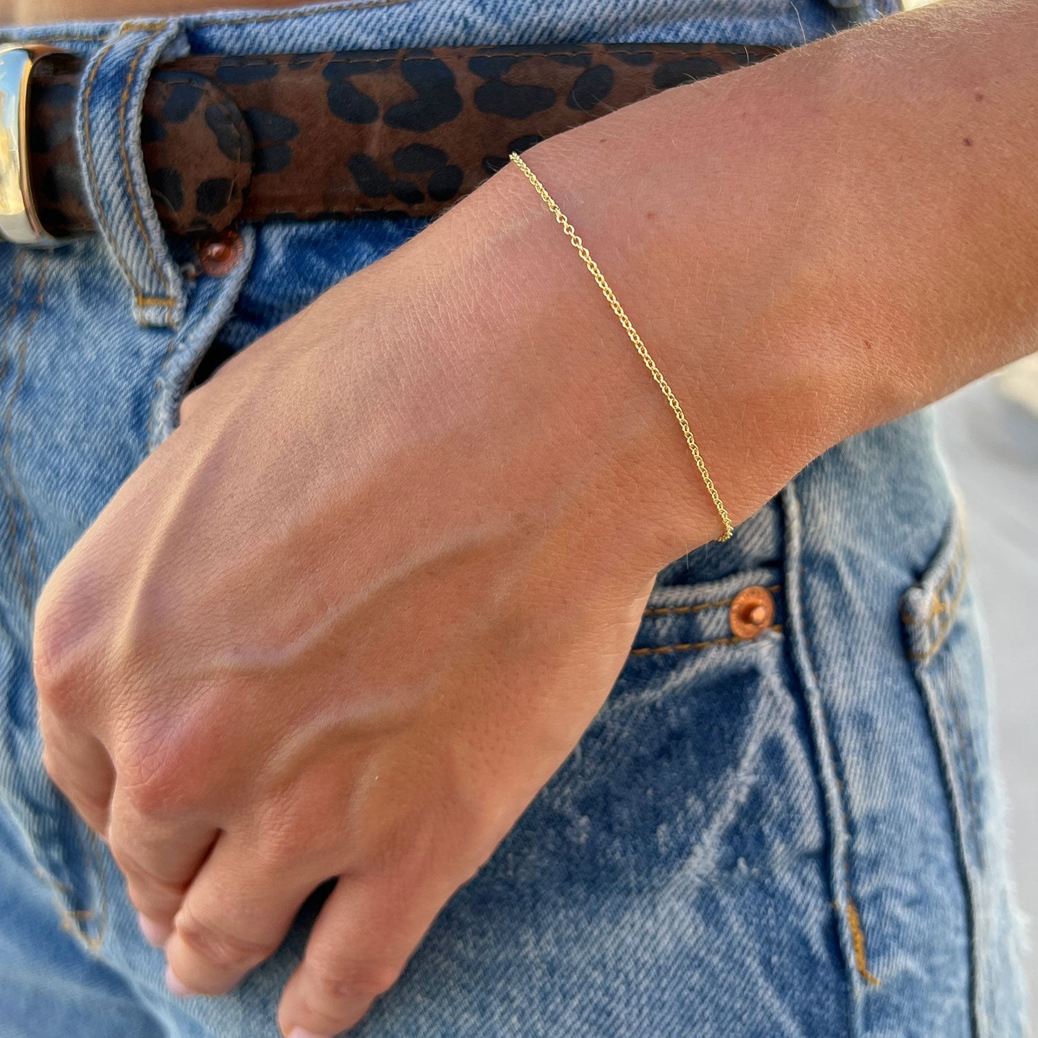 14K Gold Cable Chain Bracelet