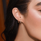 Petite Diamond U-Pave Paper Clip Huggie Earrings