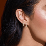 Petite Diamond U-Pave Paper Clip Huggie Earrings