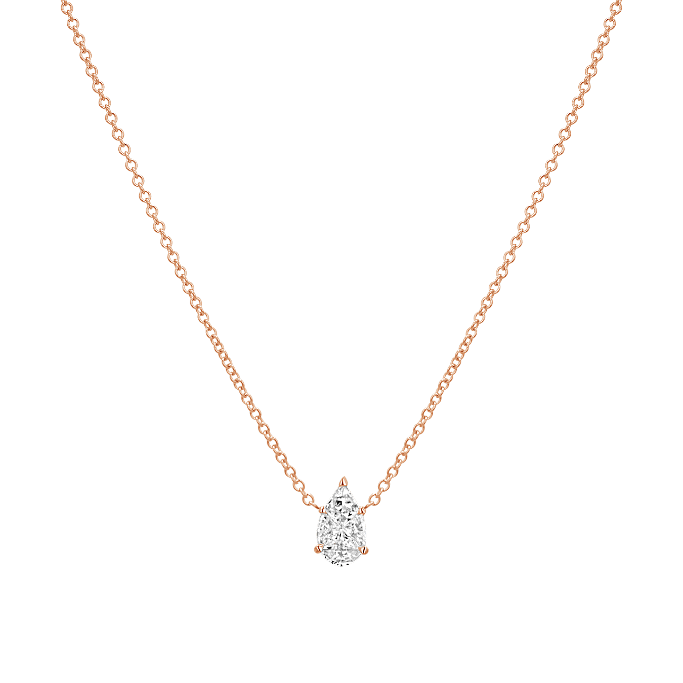 Pear Shape Illusion Set Diamond Necklace