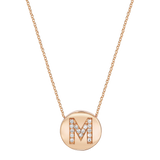 Diamond Initial Coin Necklace