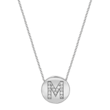 Diamond Initial Coin Necklace