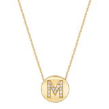 Diamond Initial Coin Necklace
