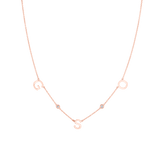 Triple Letter Diamond Bezel Necklace