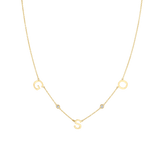 Triple Letter Diamond Bezel Necklace