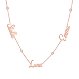 Diamond Bezel Custom Name Necklace