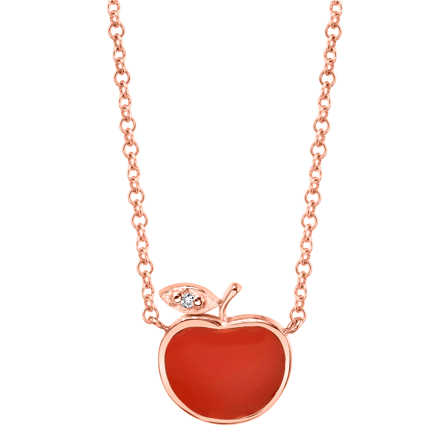 Enamel Apple Necklace