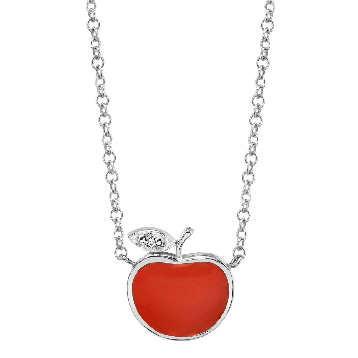 Enamel Apple Necklace