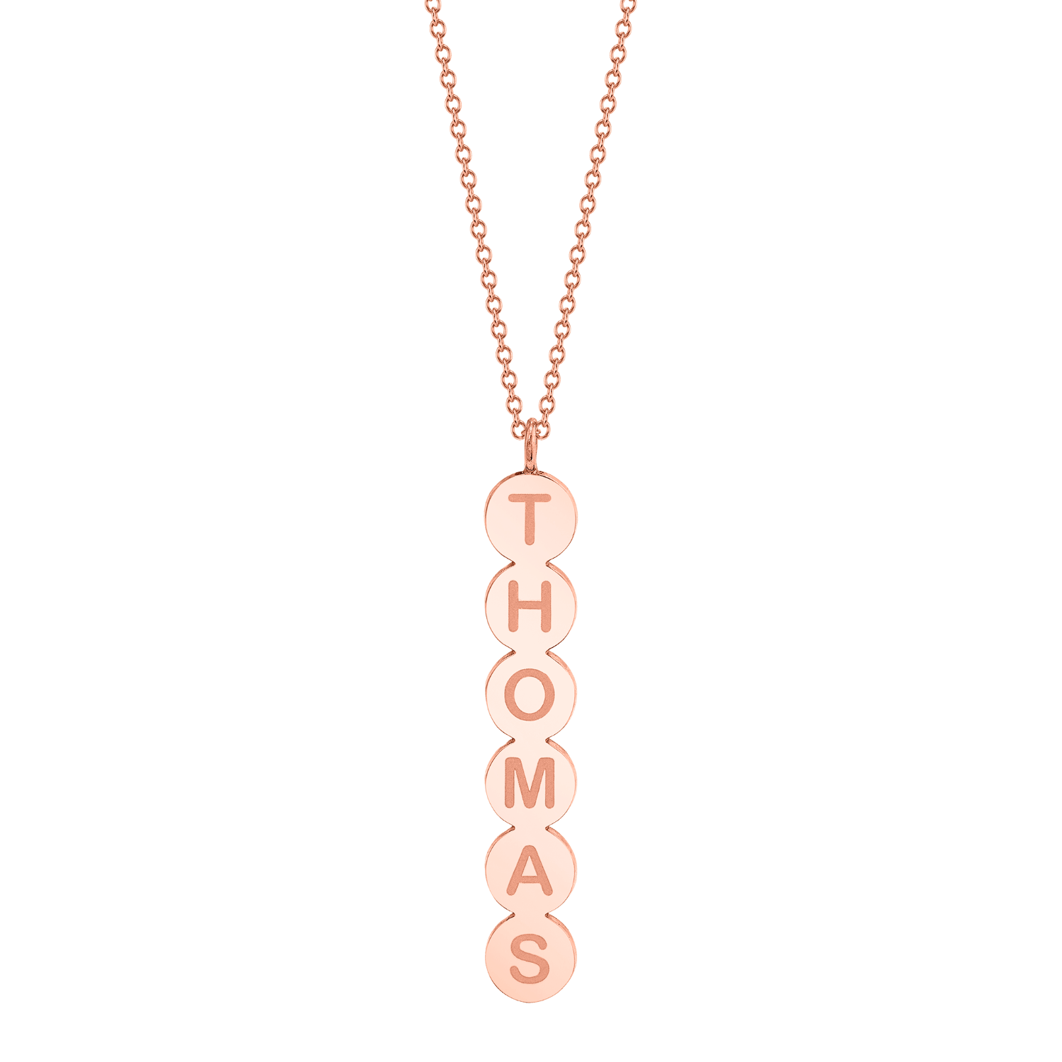 Bubble Round Vertical ID Necklace