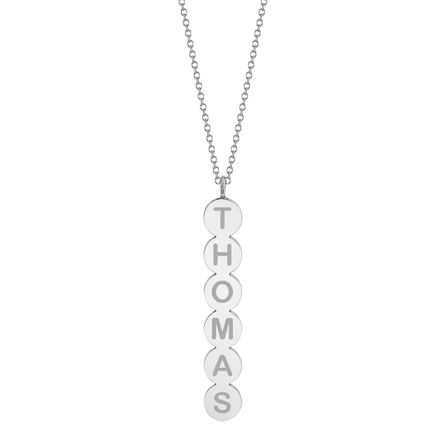 Bubble Round Vertical ID Necklace