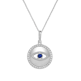Round Diamond Evil Eye Necklace