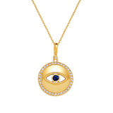 Round Diamond Evil Eye Necklace