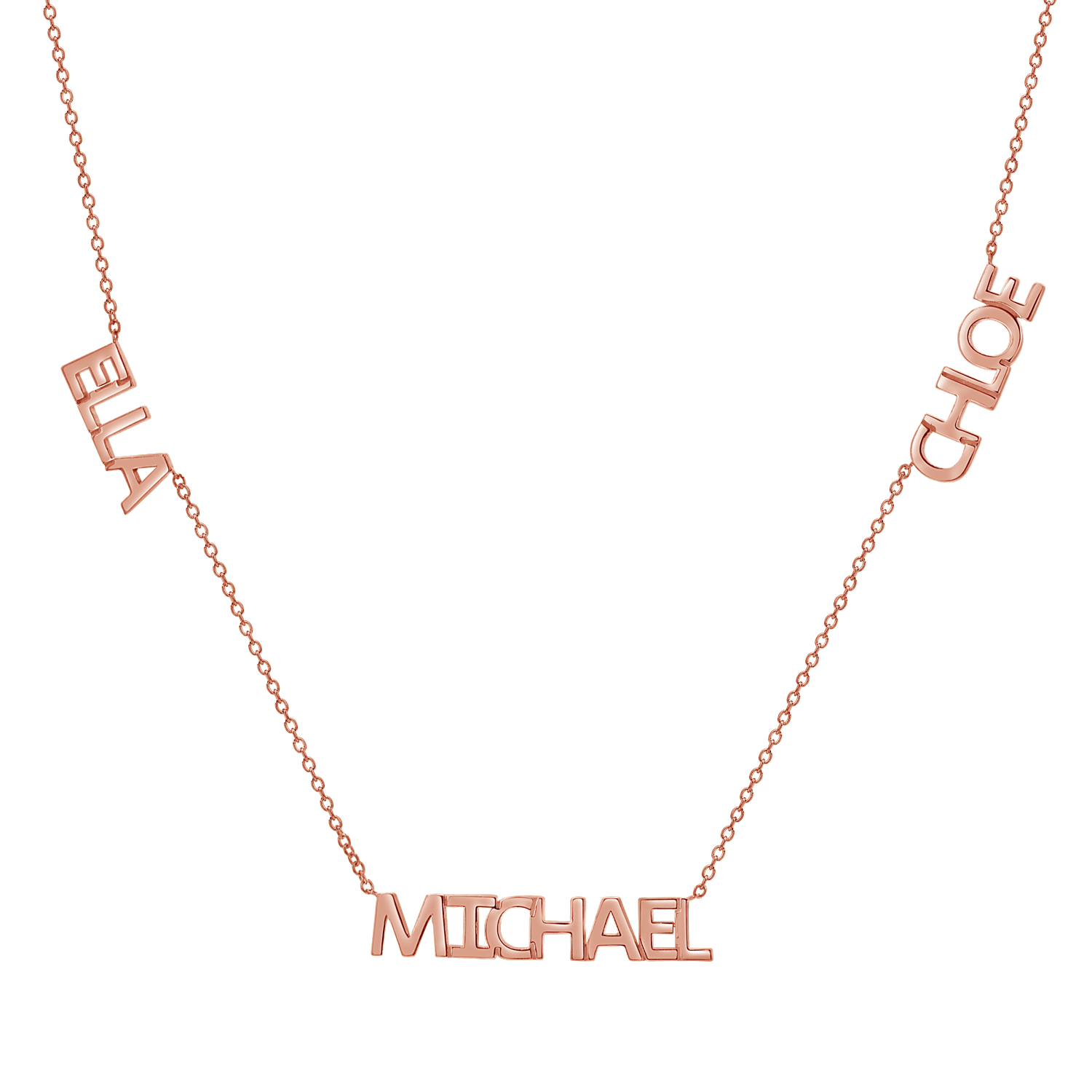 Multi Block Letter Name Necklace