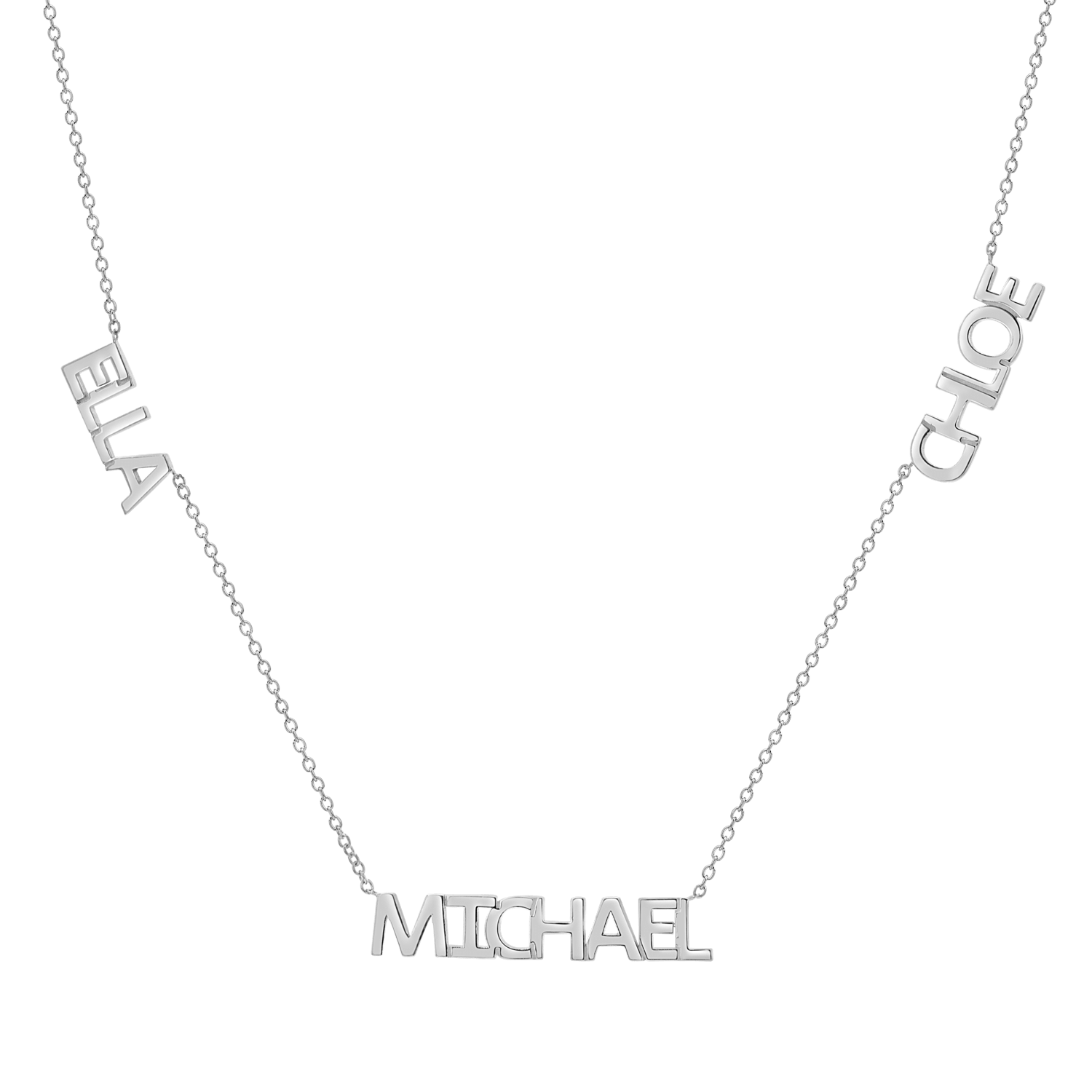 Multi Block Letter Name Necklace