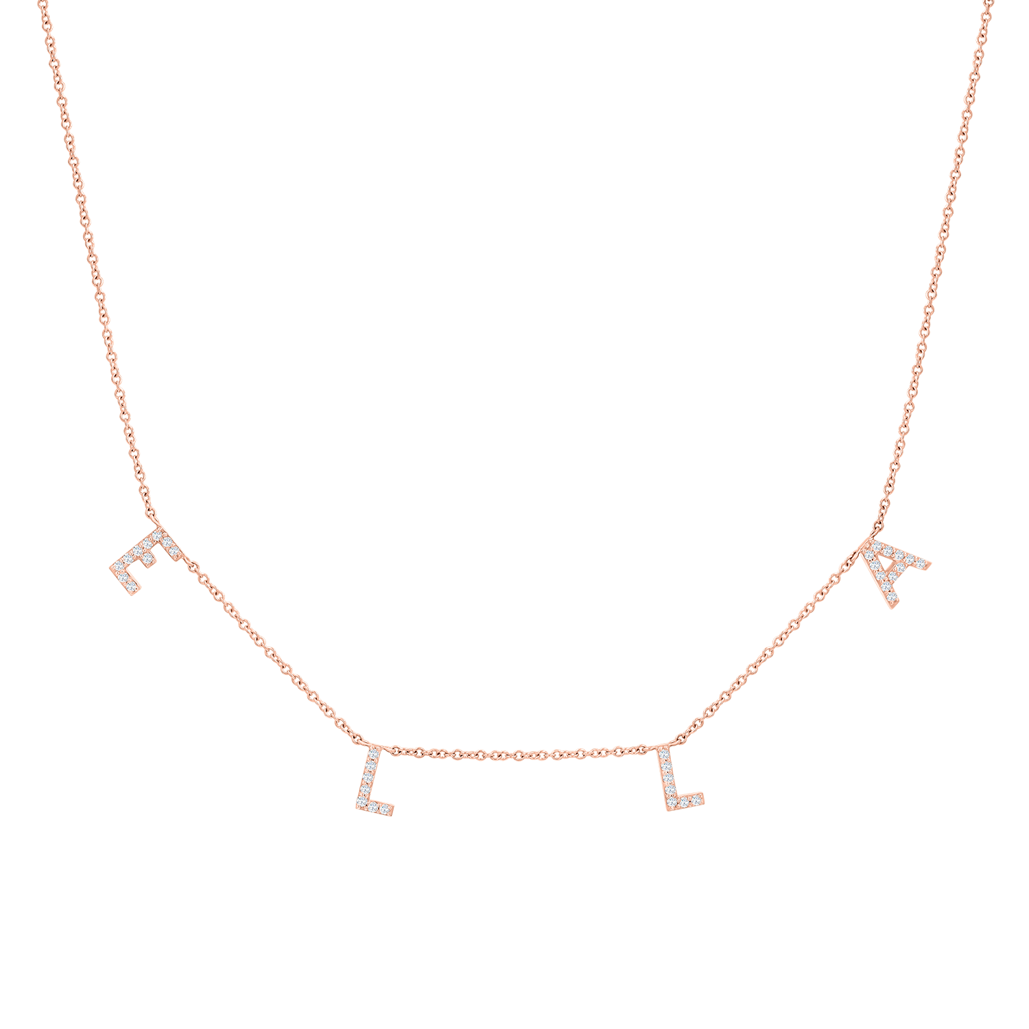 Kids Diamond Spaced Letter Necklace