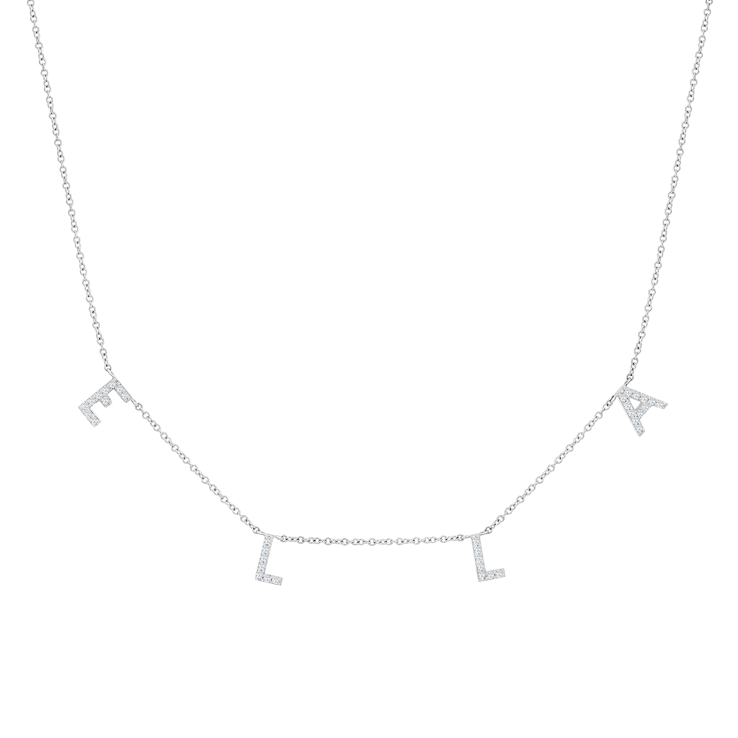 Kids Diamond Spaced Letter Necklace