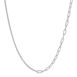 Diamond Cut Rolo & Paper Clip Chain Necklace