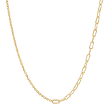 Diamond Cut Rolo & Paper Clip Chain Necklace