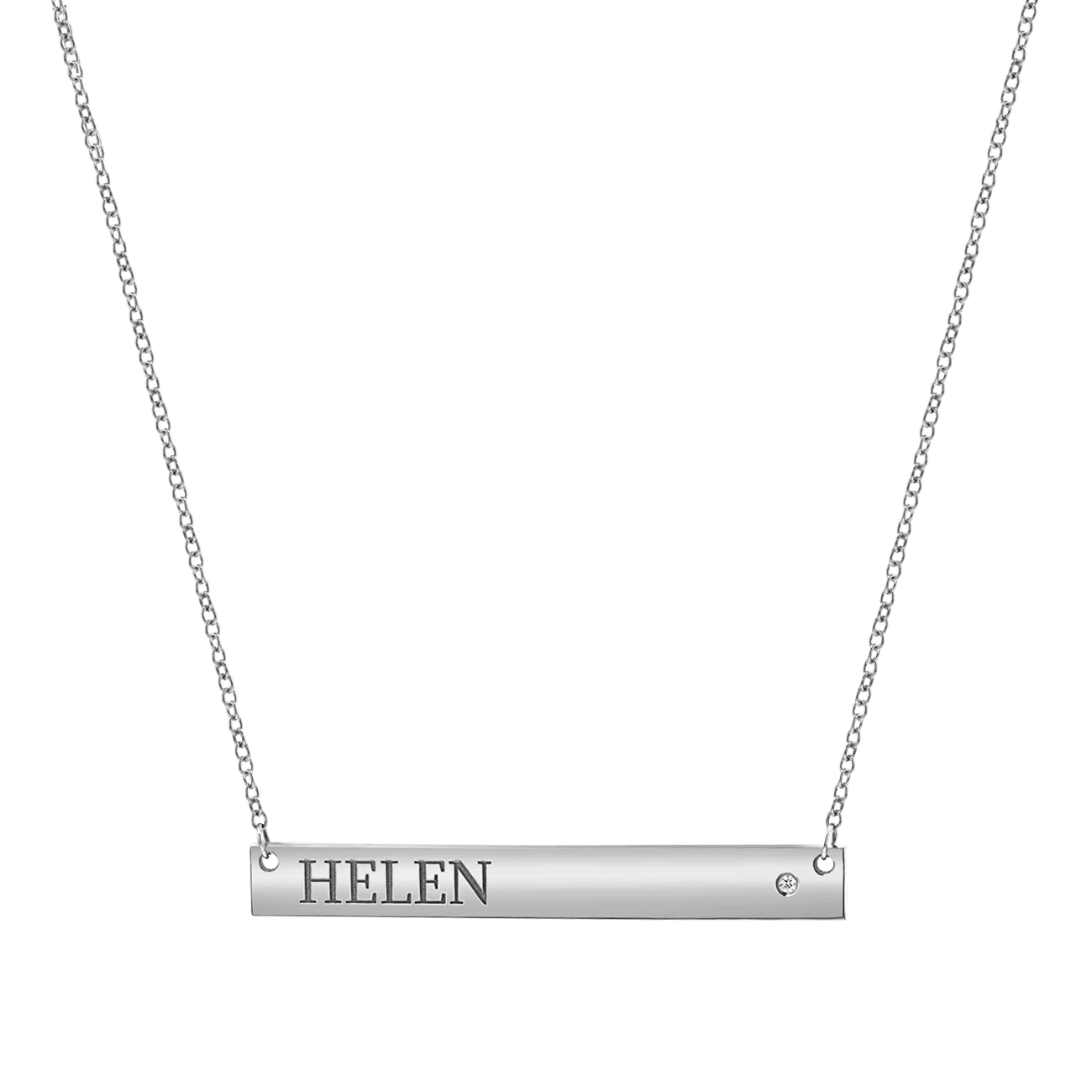 Diamond Nameplate Necklace