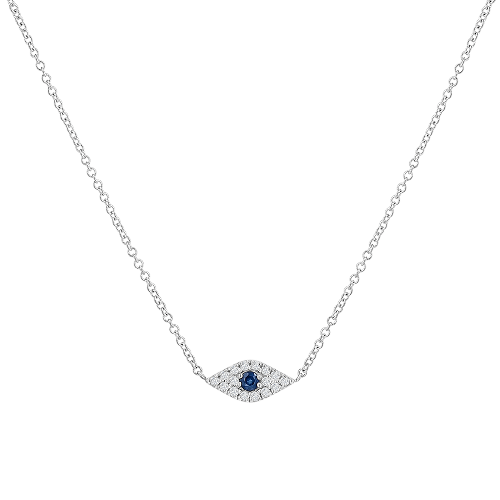 Pave Diamond Evil Eye Necklace