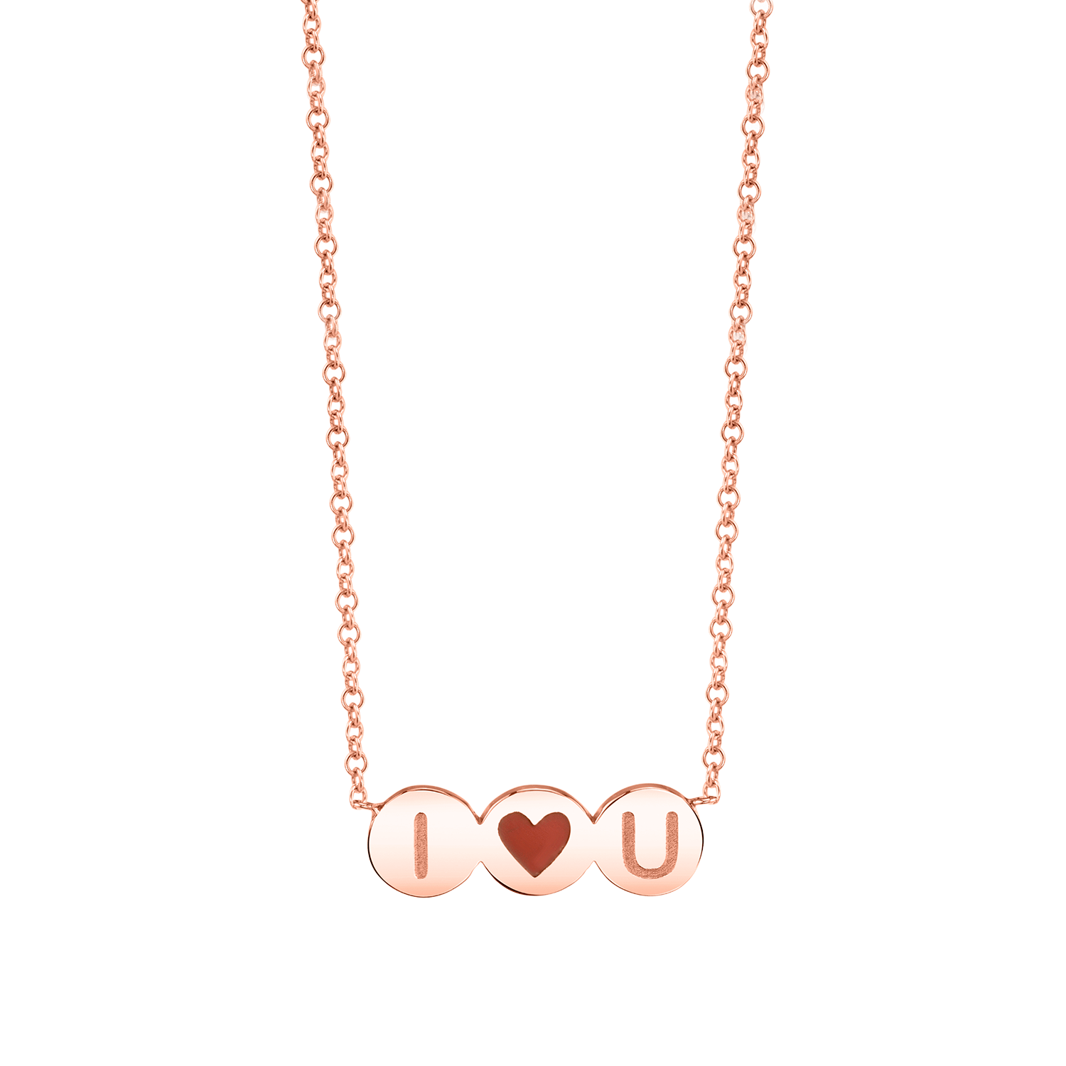 Kids Enamel Heart Initial Necklace