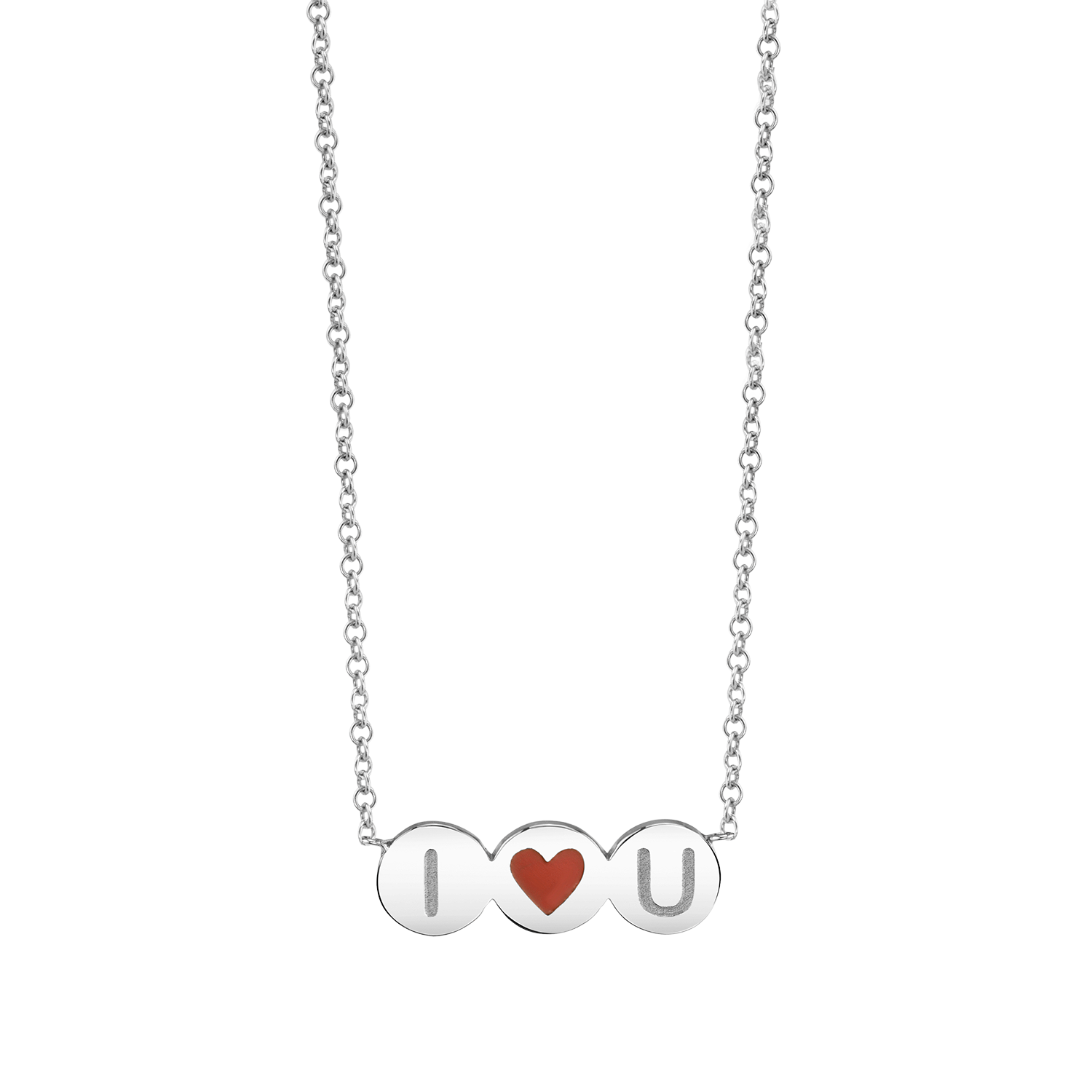 Kids Enamel Heart Initial Necklace