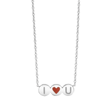 Kids Enamel Heart Initial Necklace