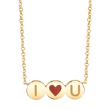 Enamel Heart Initial Necklace
