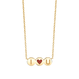 Kids Enamel Heart Initial Necklace