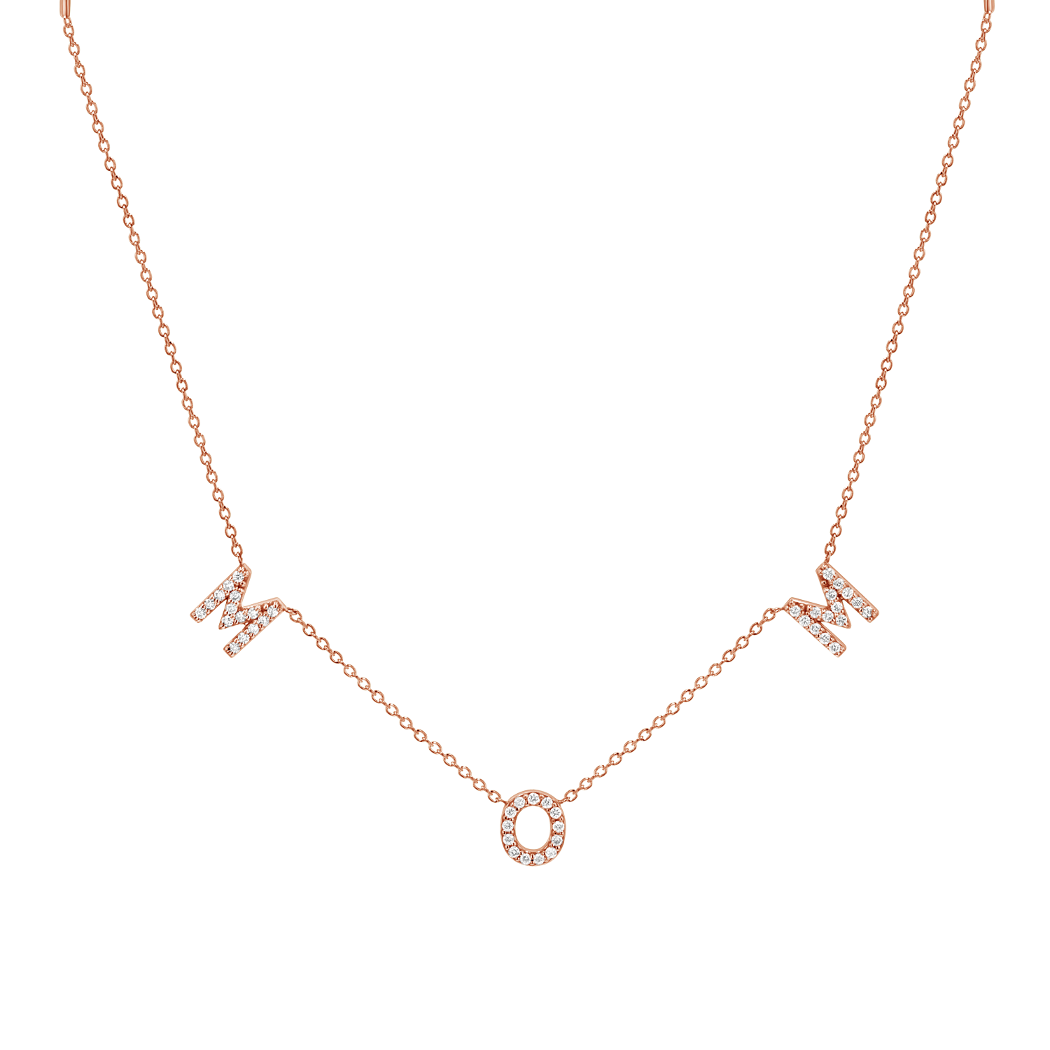 Diamond Spaced MOM Necklace