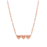 Engravable Multi Heart Paper Clip Necklace