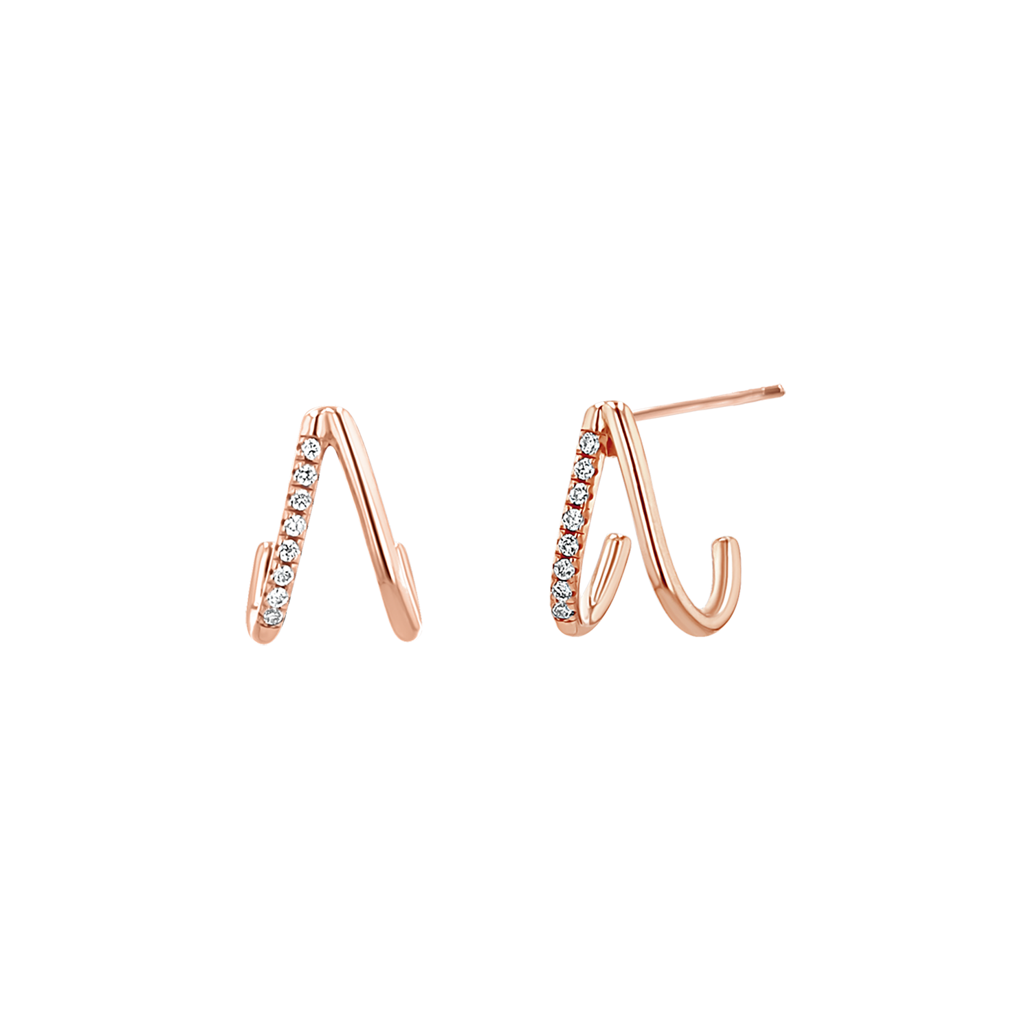 Diamond Double Huggie Hoop