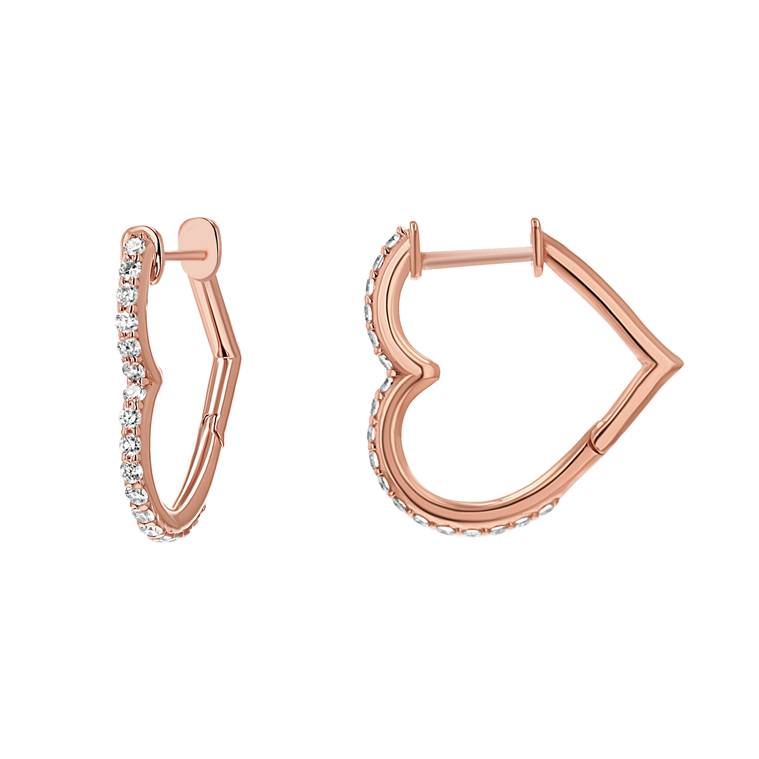 Diamond Heart Hoops