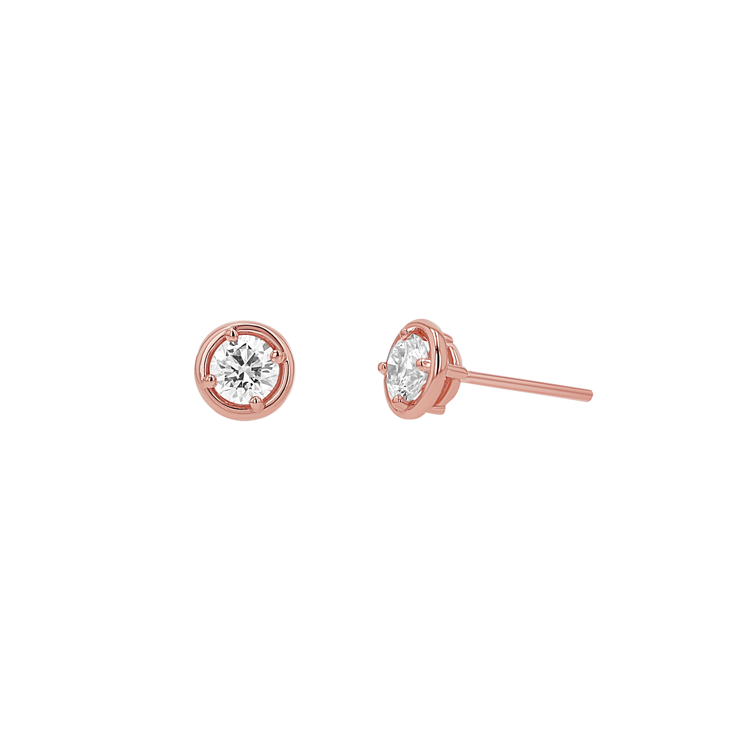 Round Diamond Stud Earrings
