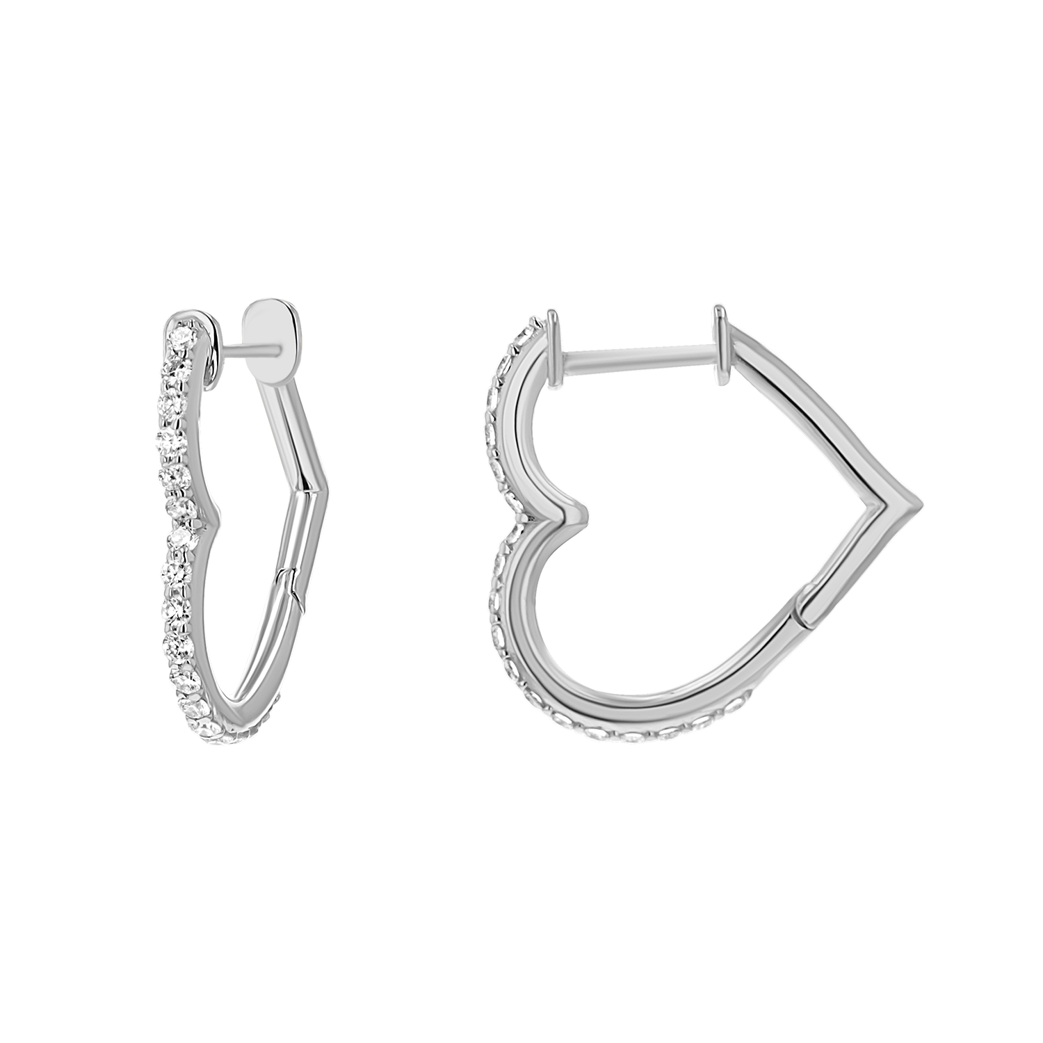 Diamond Heart Hoops