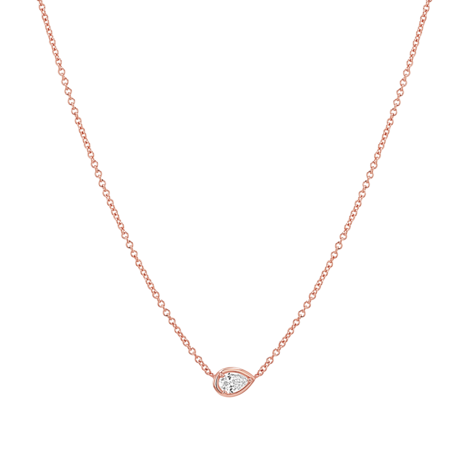 Pear Diamond Solitaire Necklace