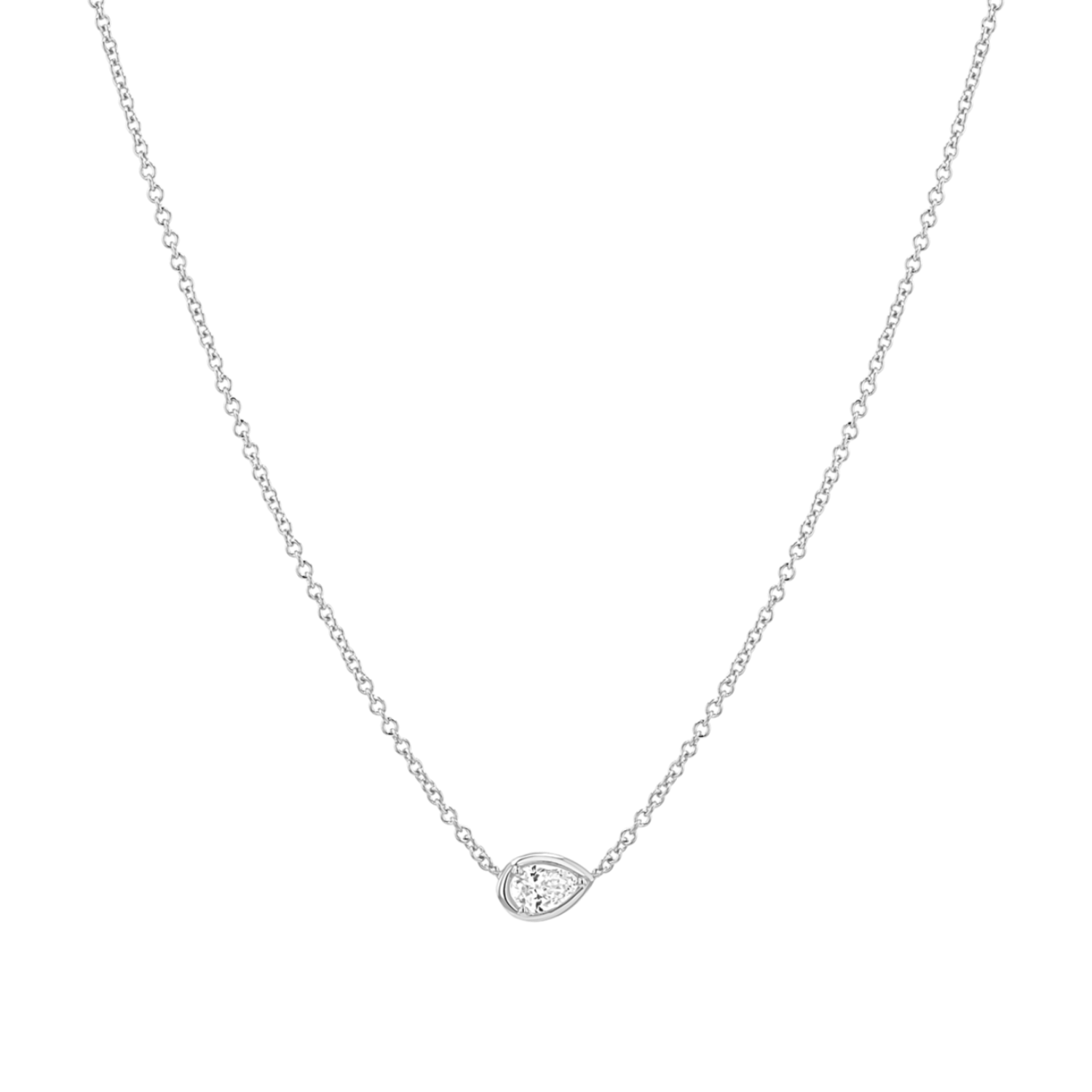 Pear Diamond Solitaire Necklace