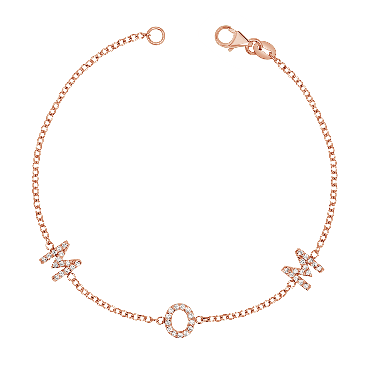 Diamond Spaced MOM Bracelet