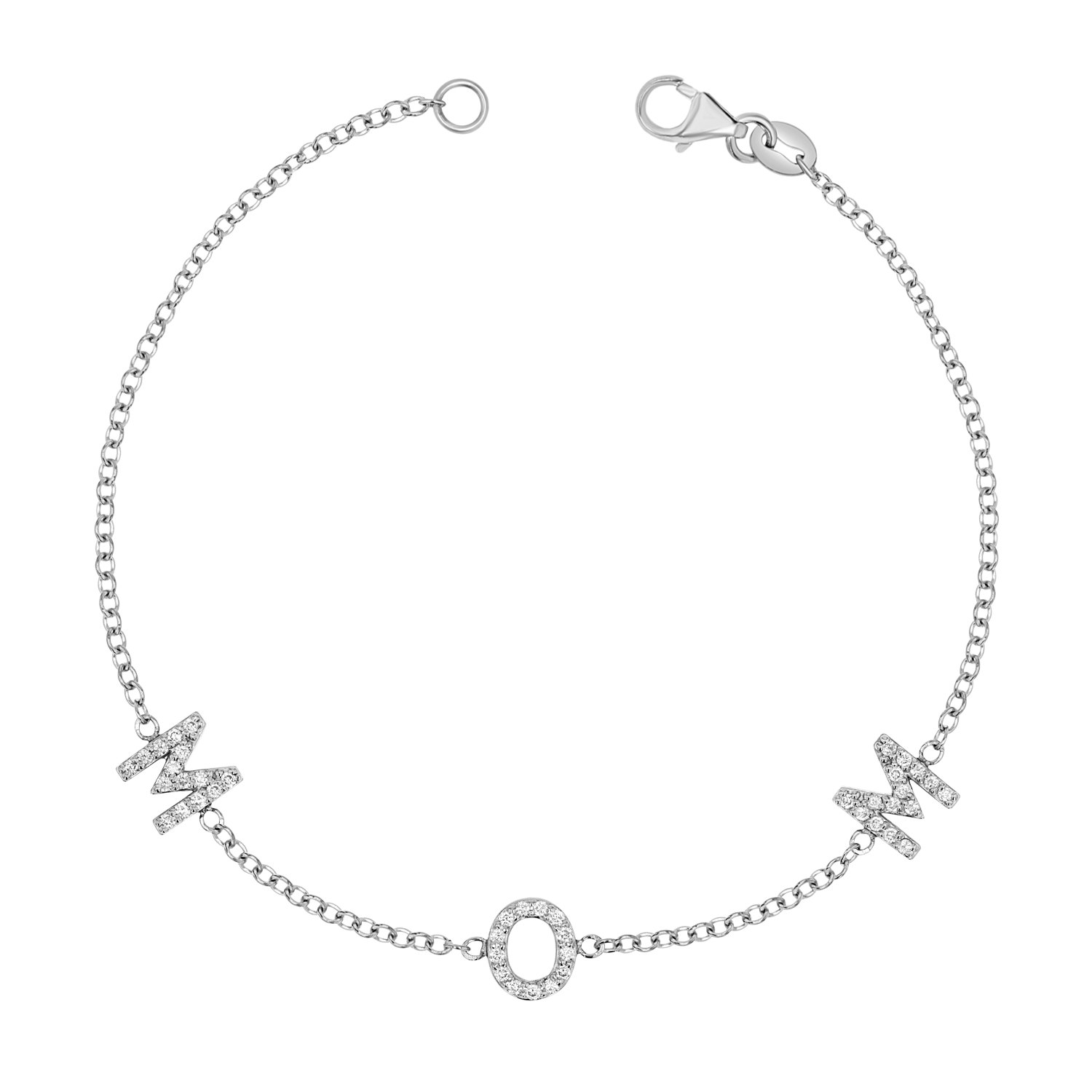 Diamond Spaced MOM Bracelet