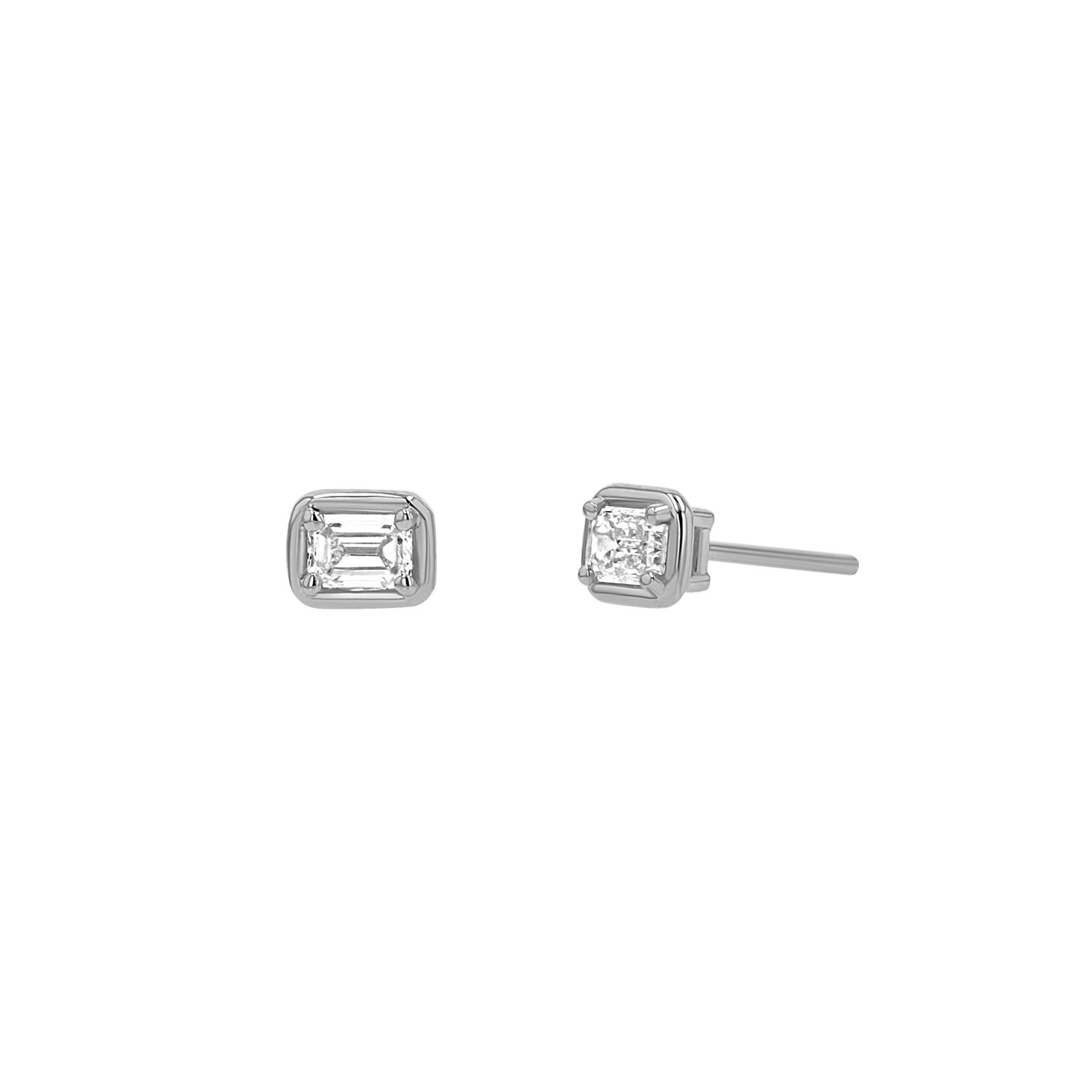 Emerald Diamond Stud Earrings