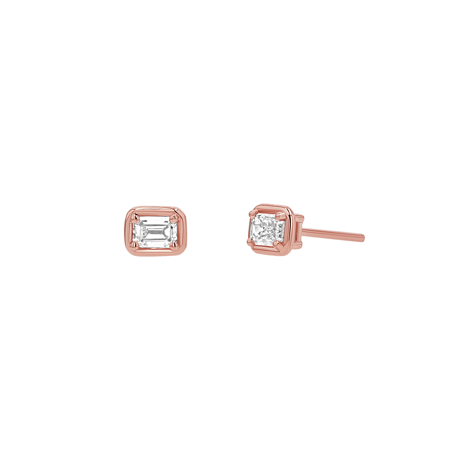 Emerald Diamond Stud Earrings