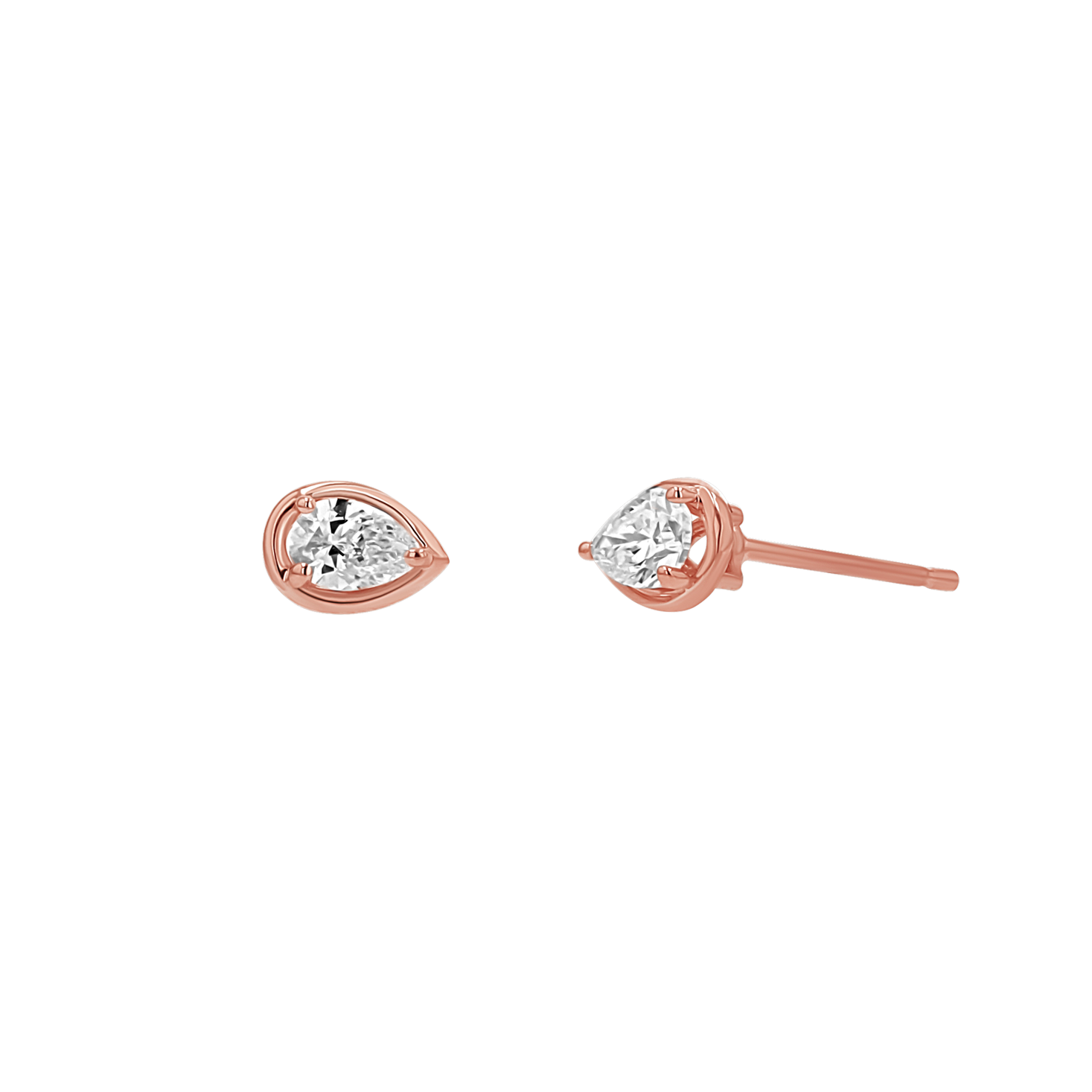 Pear Diamond Stud Earrings
