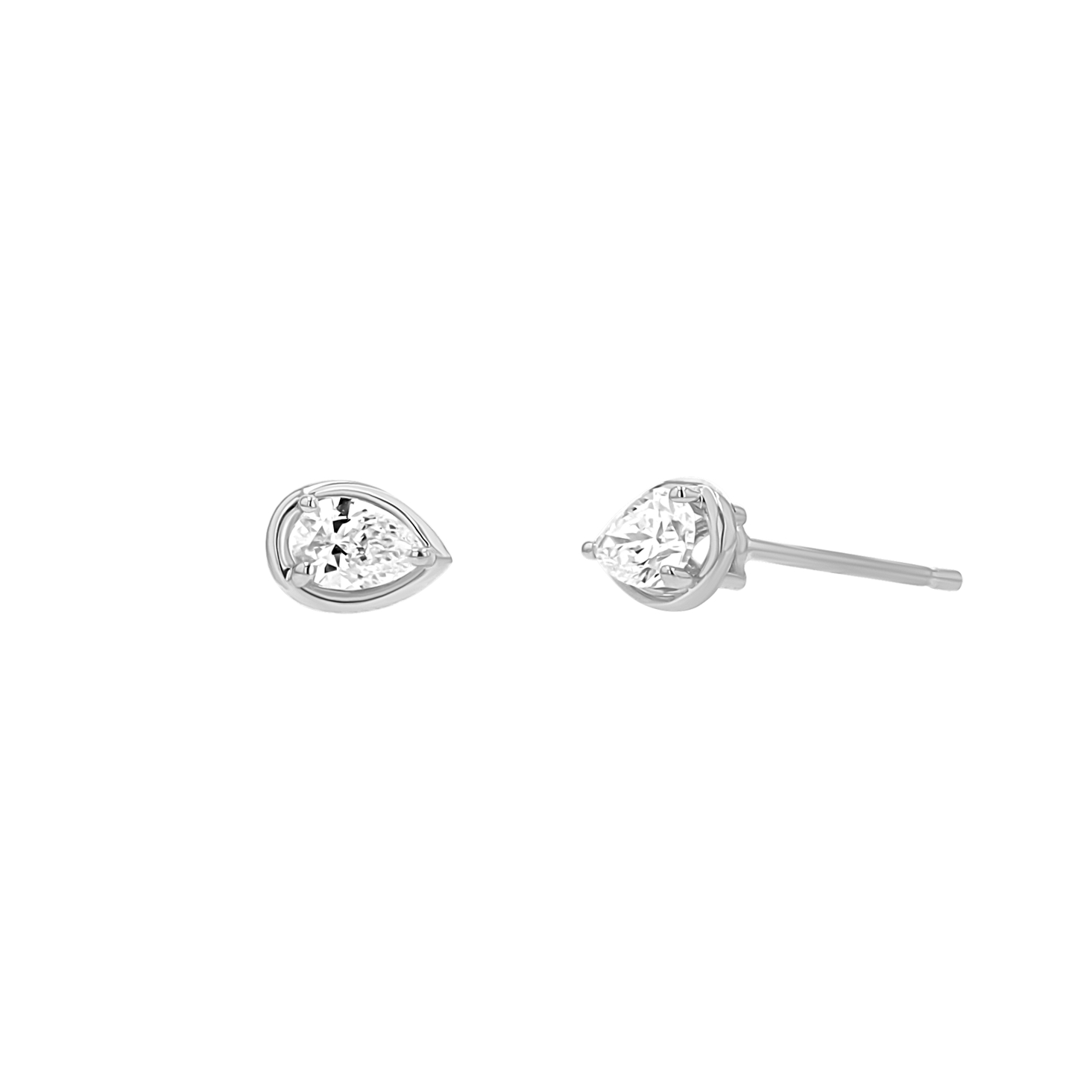 Pear Diamond Stud Earrings