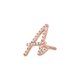 Diamond Pave Script Letter Stud