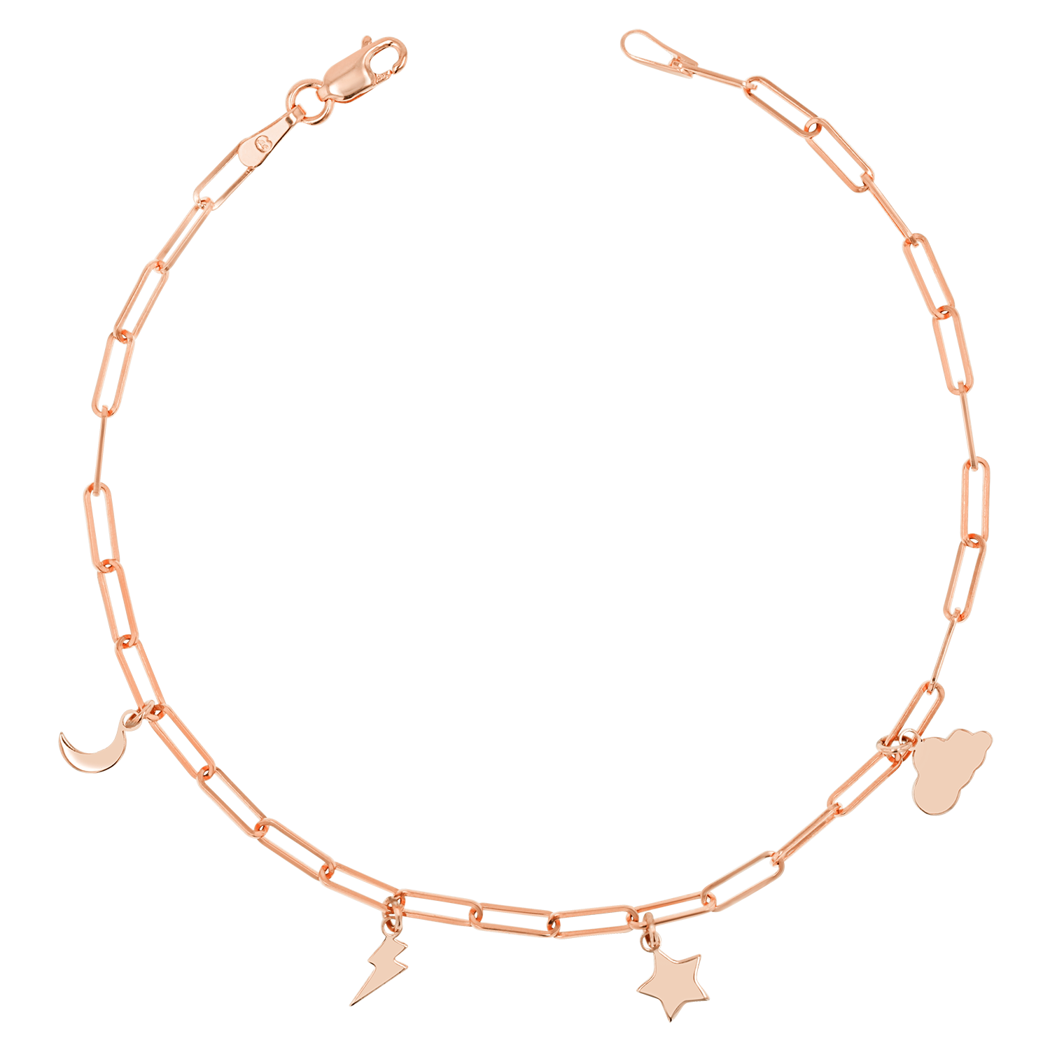 Paper Clip Link Custom Charm Bracelet