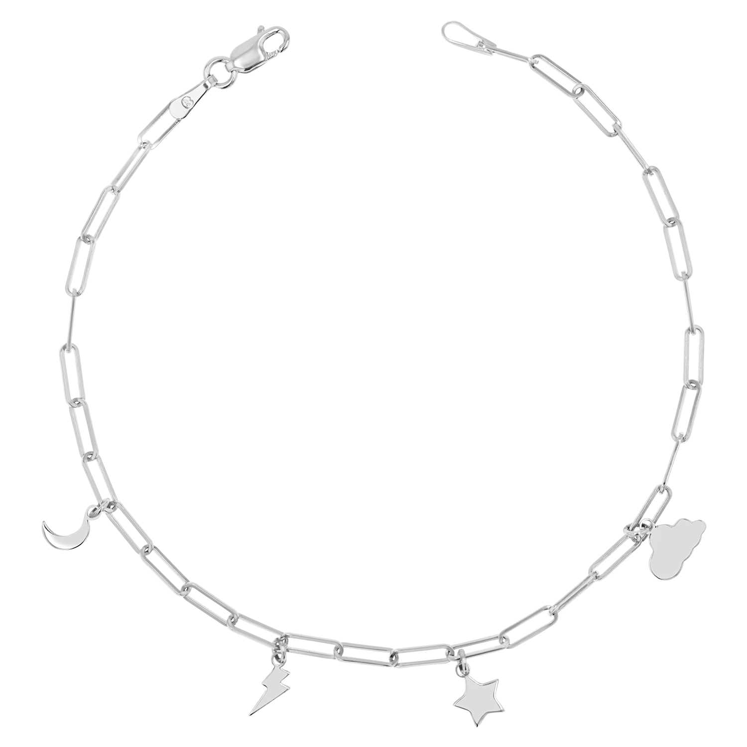 Paper Clip Link Custom Charm Bracelet