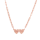 Engravable Multi Heart Paper Clip Necklace